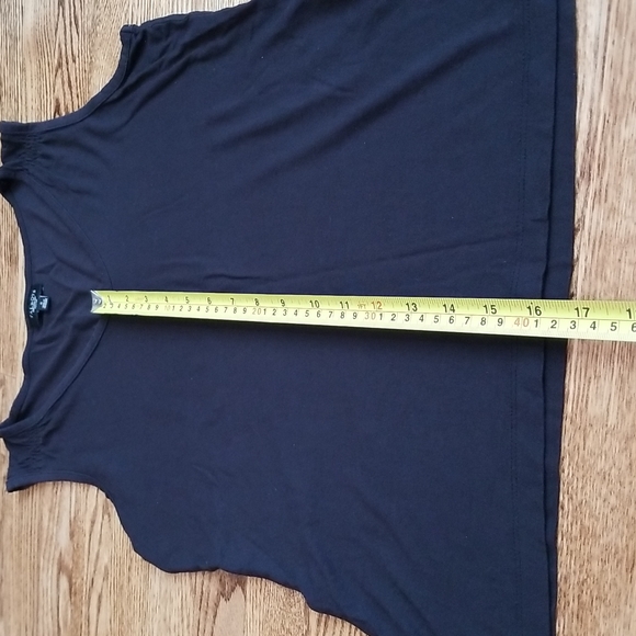 (S) Talbots Petites Soft Rayon Blend V Neck Versatile Tank Top Ruched Straps Wow - Picture 4 of 7